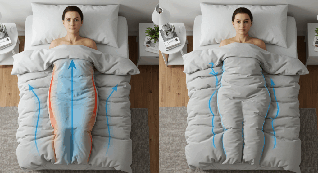 身体に沿う 羽毛布団